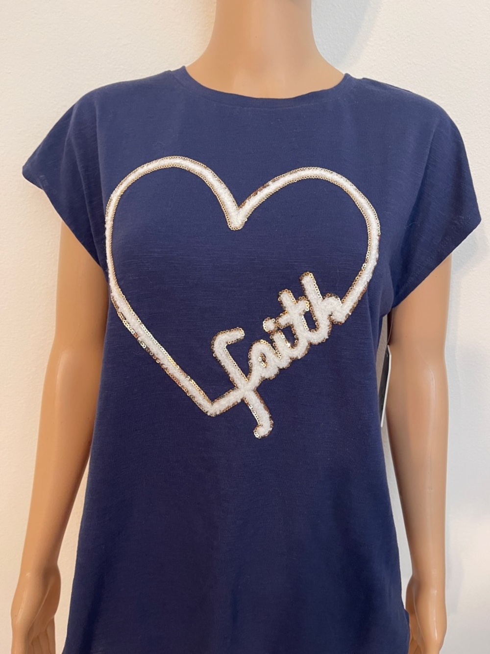 NWT Joei & I Navy FAITH Tee
